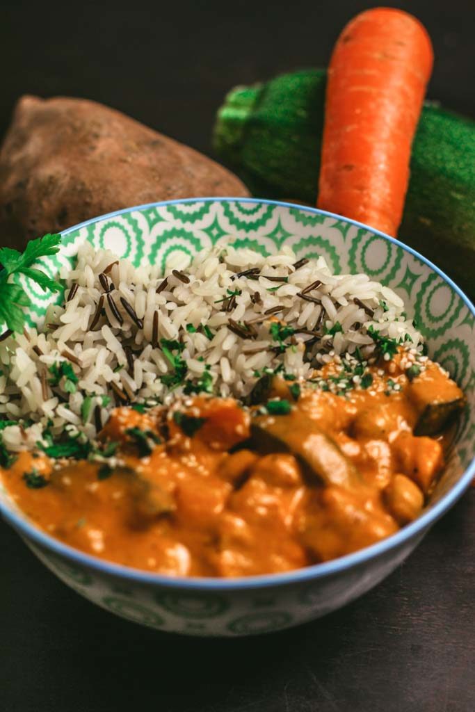 Soulfood Süßkartoffel Eintopf - mit Süßkartoffeln, Karotte und Zucchini