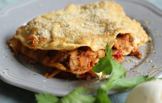Vegane Lasagne mit Sojahack